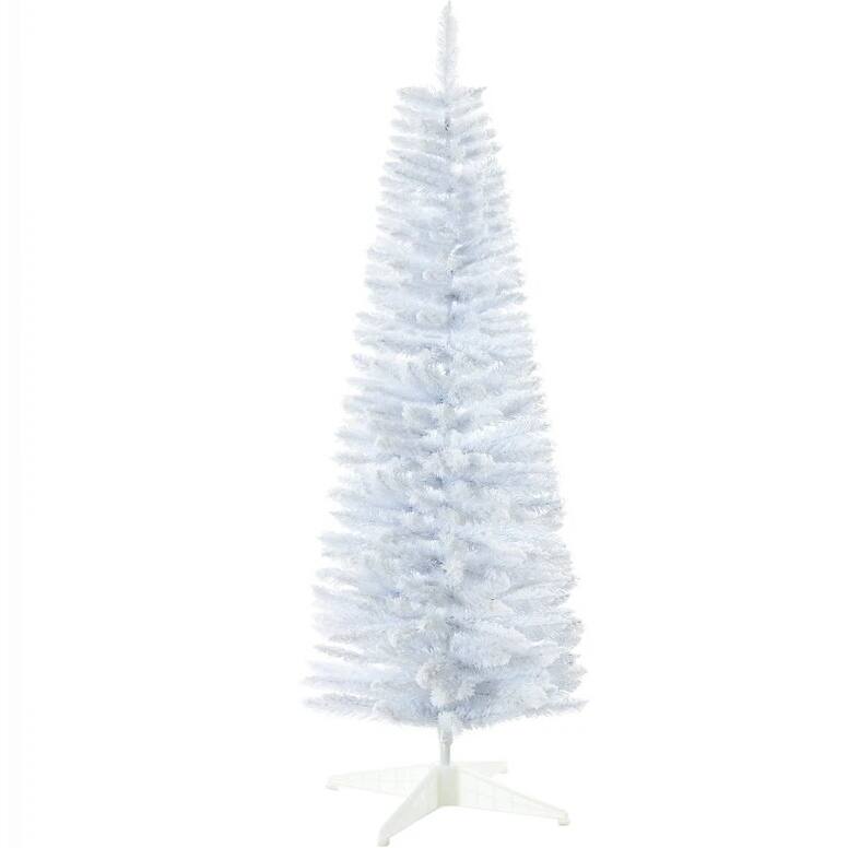 White Artificial Christmas Tree - Sectioned Design, Detachable Base, Easy Assembly