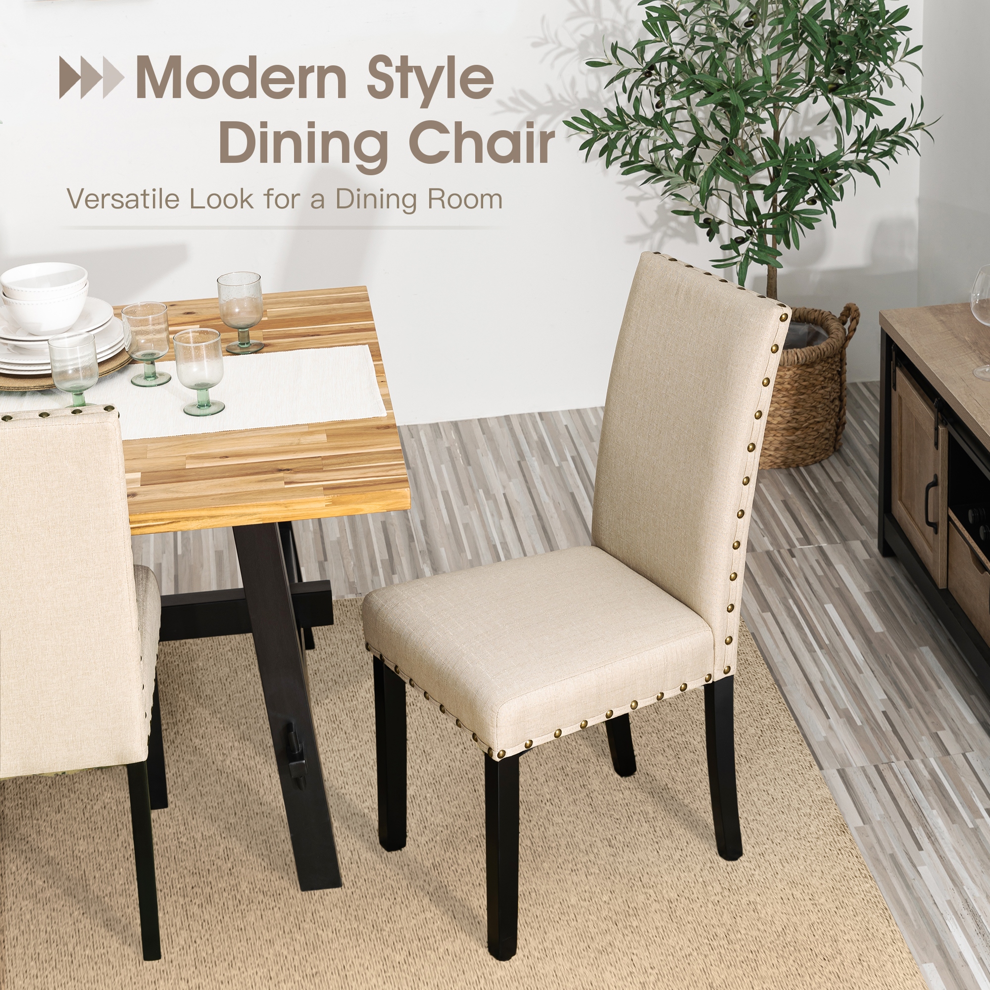 Fabric studded dining cheap chairs