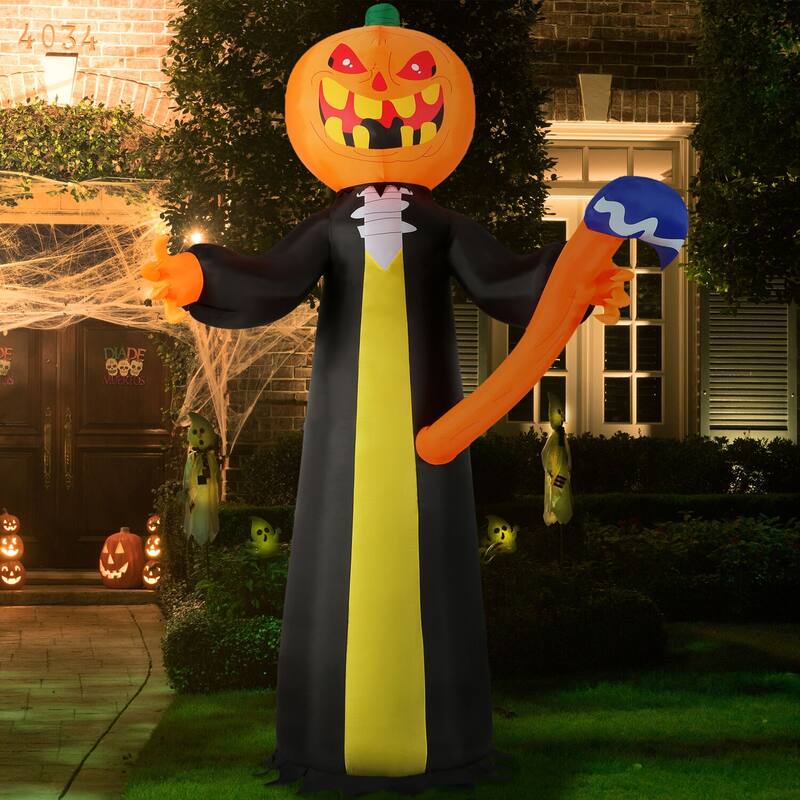 Haunted Hill Farm 10-ft. Prelit Inflatable Pumpkin Reaper