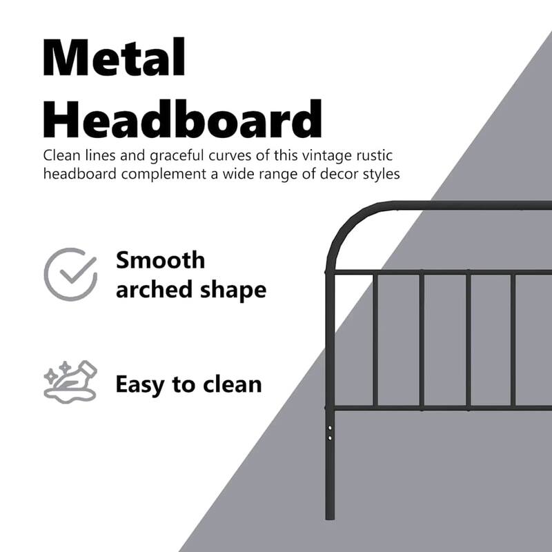 vidaXL 38.2 Inch Metal Headboard, Farmhouse Rustic Headboard Only