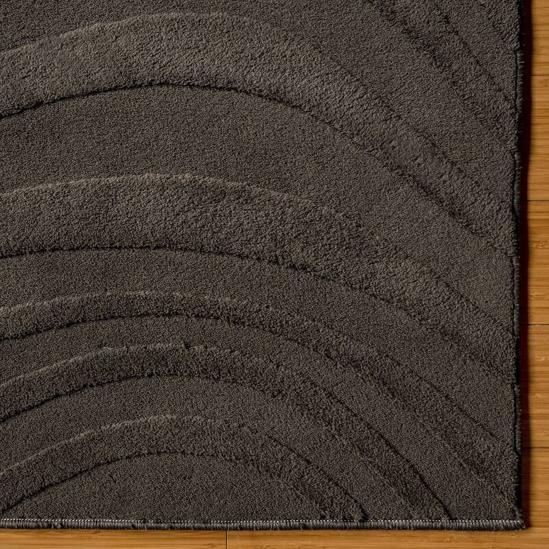 Gertmenian Vida Lomira Soft Polyester High-Low Carved Non-Slip Shag Indoor Area Rug