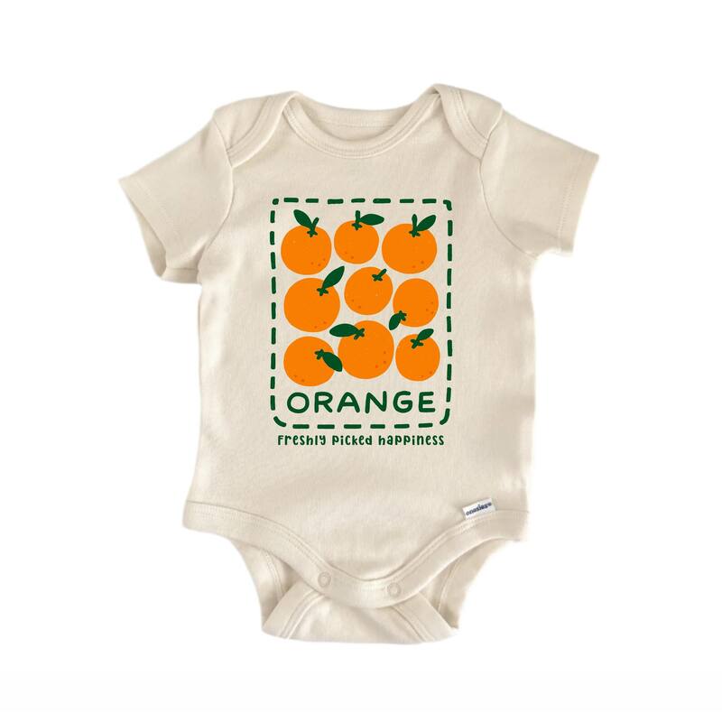 Orange Fruit Retro - Baby Bodysuit - White - Newborn