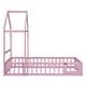 preview thumbnail 4 of 13, Pink Twin Size Wooden Floor Bed with Fence Railings and Detachable Headboard