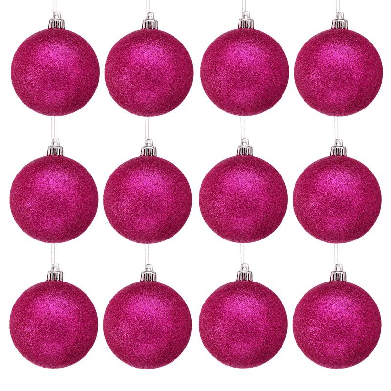 80mm Shatterproof Plastic Glitter Ball Set of 2