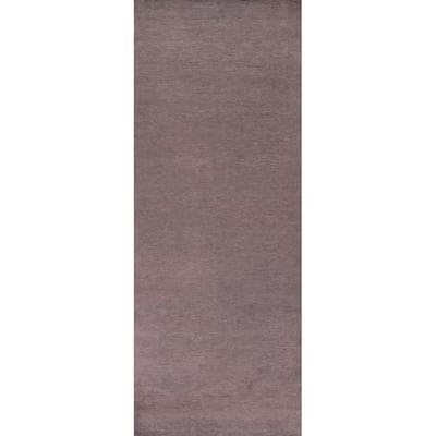 Hand Knotted Oriental 100% Wool Carpet Modern Solid Purples Gabbeh Runner Rug - 10' 2'' X 3' 0''