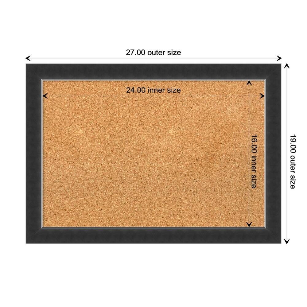 Corvino Black Narrow Wood Framed Natural Corkboard Bulletin Board