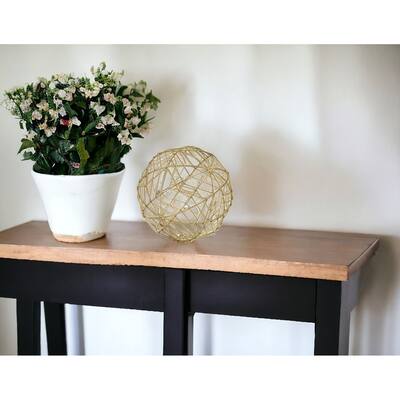 HomeRoots 7" Gold Metal Decorative Orb - 7' X '7' X '7