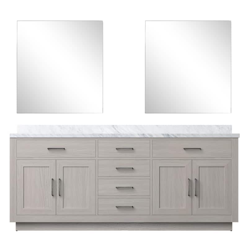 Abbey Bath Vanity with Carrara Marble Top, Sink and Mirror