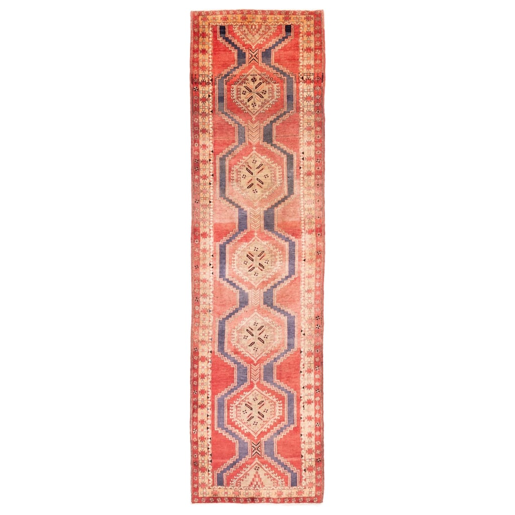 ECARPETGALLERY Hand-knotted Konya Anatolian Red Wool Rug - 3'5 x 13'6