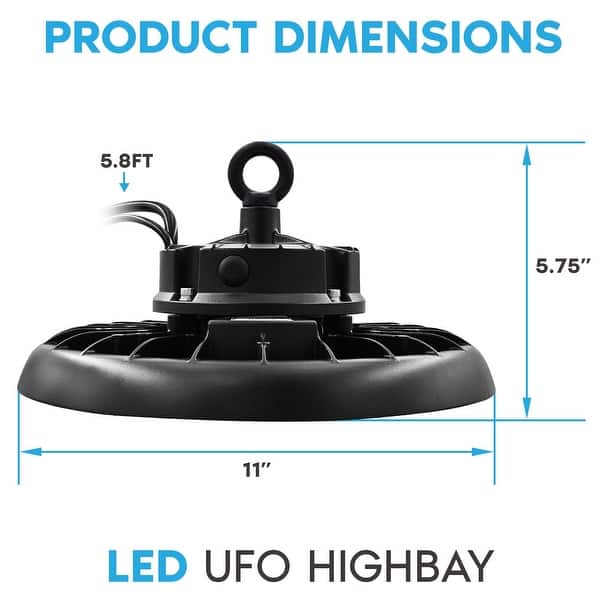 Luxrite 100/120/150W UFO High Bay LED Shop Lights, Up to 22500 Lumens ...