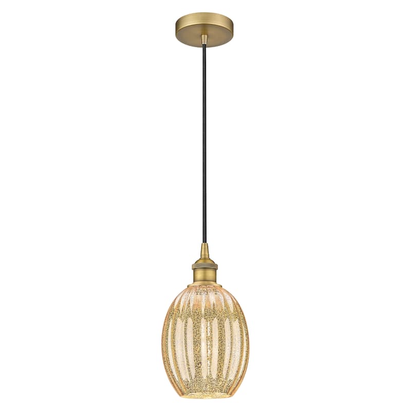 Innovations Lighting Endless Possibilities Edison - Preston - 1 Light 6" Bulb Shade Cord Hung Mini Pendant - Mercury/Brushed Brass