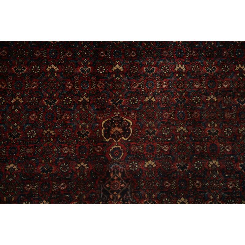 Hand Knotted Oriental 100% Wool Carpet Traditional Floral Red Bidjar Area Rug - 11' 9'' X 8' 6''