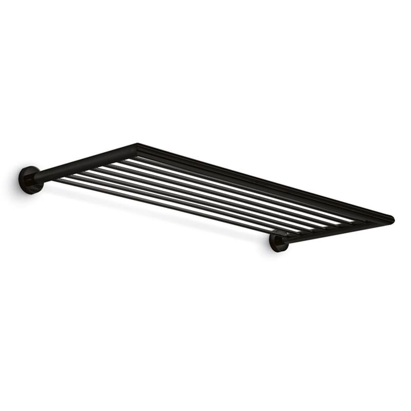 WS Bath Collections Baketo 23-5/8" Solid Brass Towel Rack - Matte Black