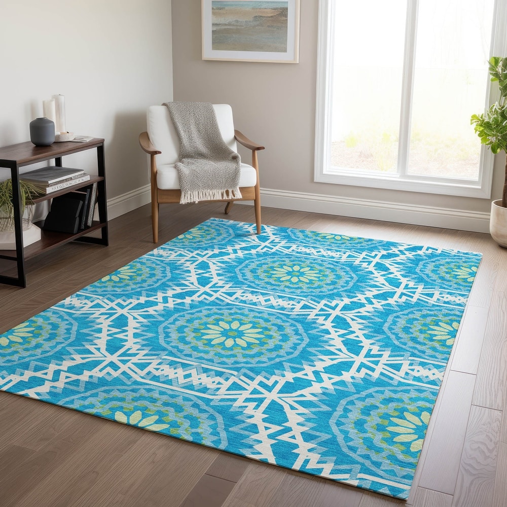 Machine Washable Indoor/ Outdoor Chantille Moroccan Boho Rug