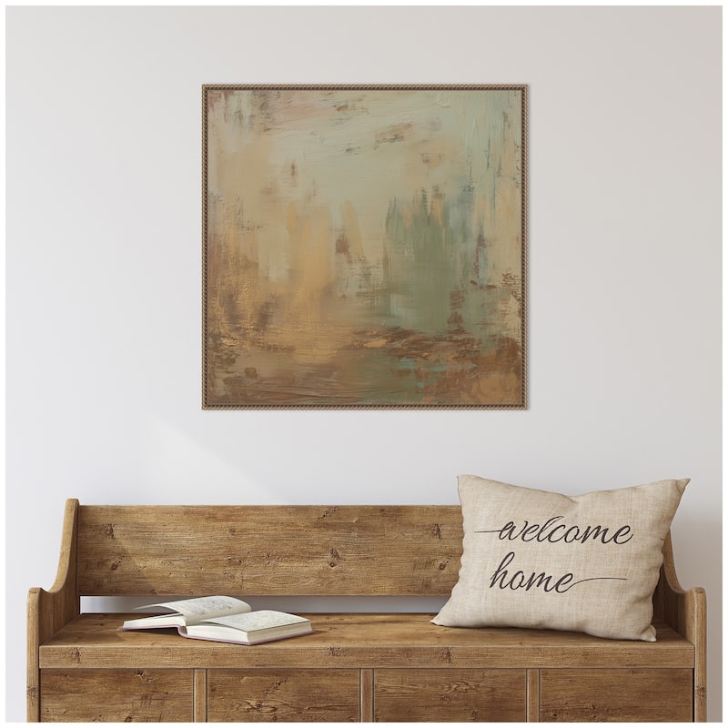 Kate and Laurel Sage Horizon No. 4 by Amy Lighthall Framed Canvas Wall Art Print