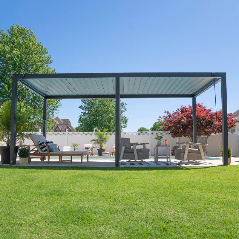 Backyard Discovery Sarasota 20'x10' Galvanized Steel Louvered Pergola