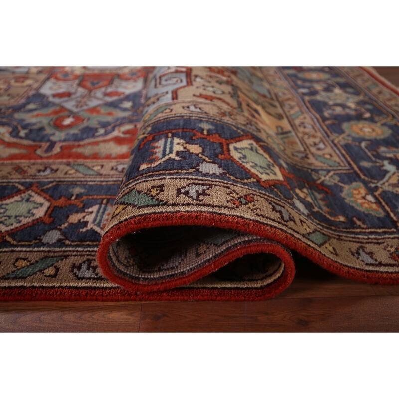 Orange Heriz Serapi Oriental Area Rug Hand-Knotted Wool Carpet - 8'7"x 12'0"