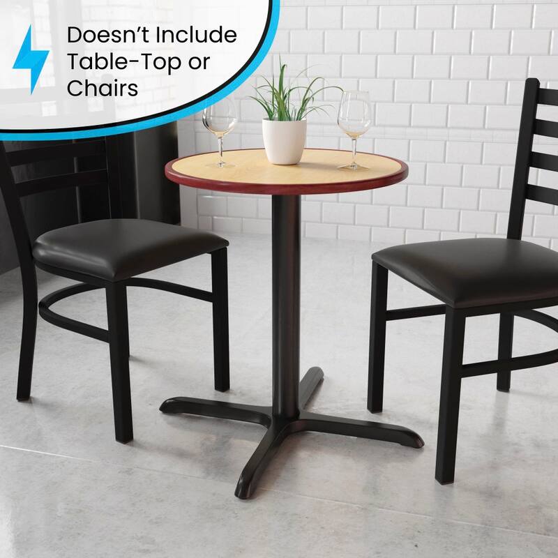 30" x 30" Restaurant Table X-Base with 3" Dia. Table Height Column - 30"D x 30"W x 28"H