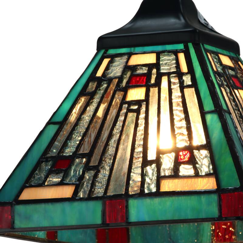 Tiffany-Style Mission Design 1-light Dark Bronze Hanging Pendant
