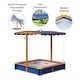 preview thumbnail 4 of 5, Teamson Kids - Outdoor Summer Sand Box - Wood / Blue