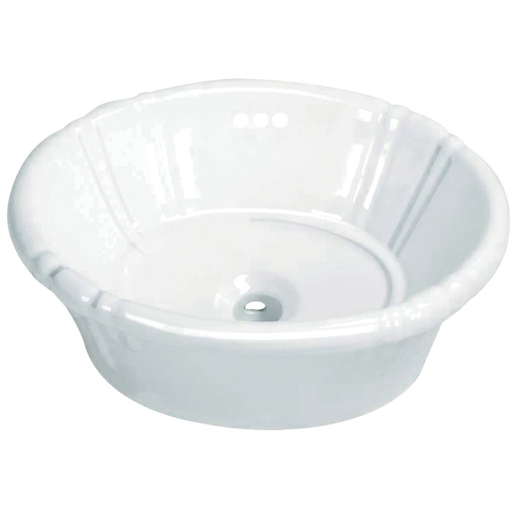 Vintage Vitreous China Single Bowl Drop-In Bathroom Sink in White