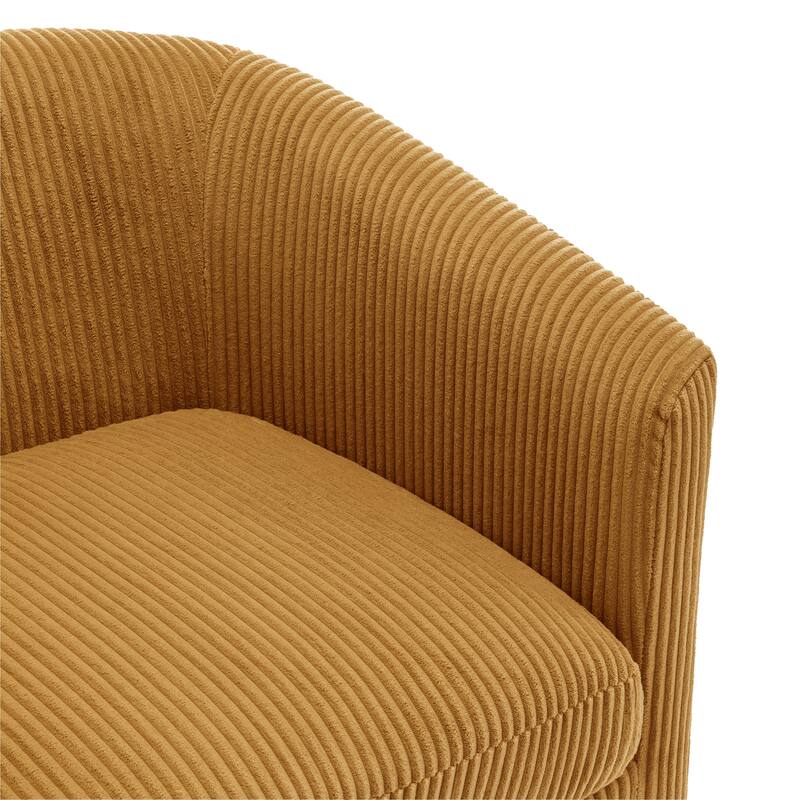 Modern Upholstered Barrel Chair Swivel Accent Chair for Living Room