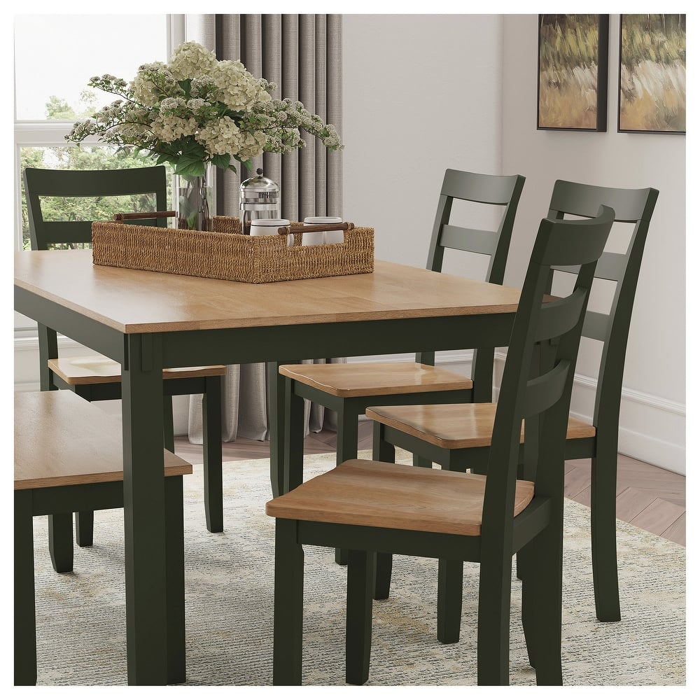 Signature Design by Ashley Gesthaven Dining Table with 4 Chairs and Bench (Set of 6)