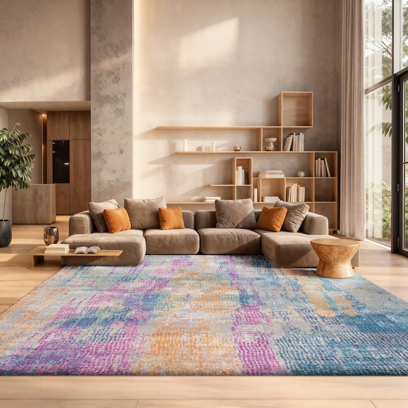 SAFAVIEH Madison Kamla Vintage Boho Oriental Rug - 8' x 10' - Blue/Fuchsia