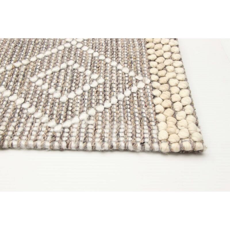 ECARPETGALLERY Braid weave Sienna Taupe Wool Rug - 6'0 x 9'1