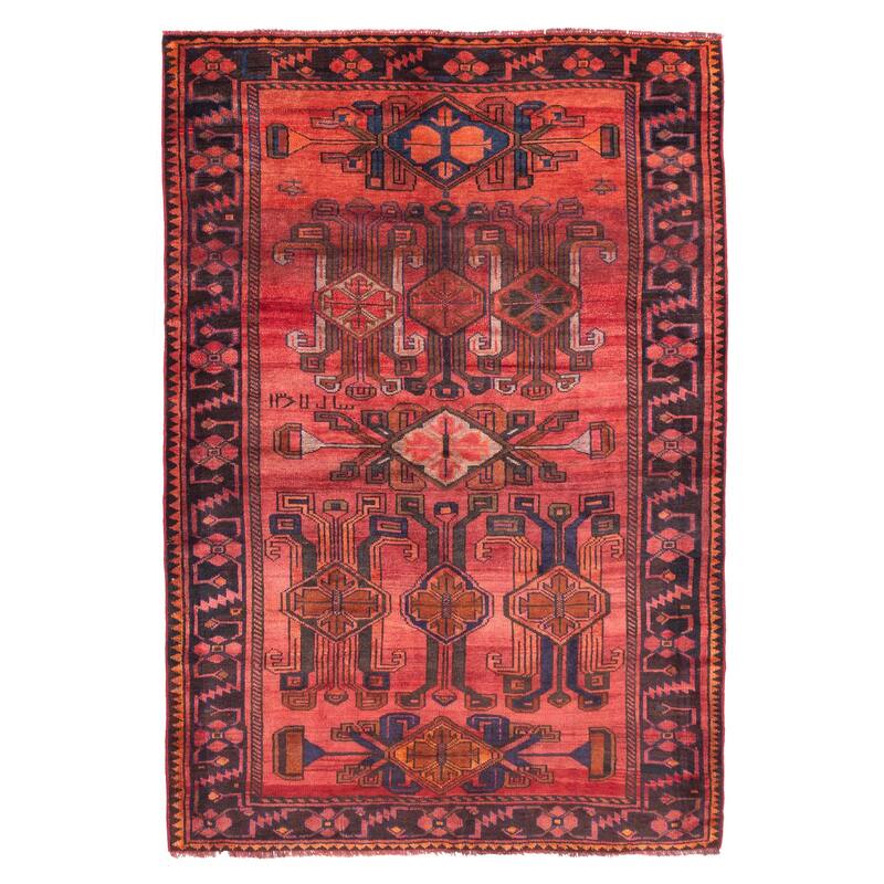 ECARPETGALLERY Hand-knotted Melis Vintage Red Wool Rug - 5'5 x 7'9