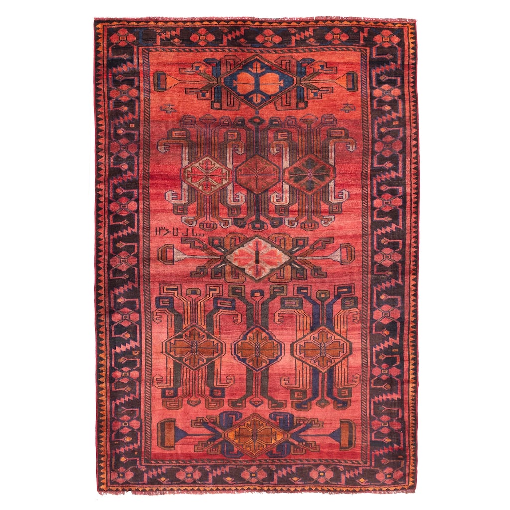 ECARPETGALLERY Hand-knotted Melis Vintage Red Wool Rug - 5'5 x 7'9
