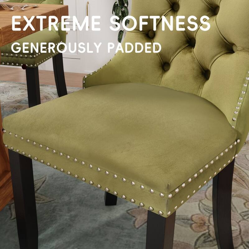 Tufted Naliheads Solid Wood Upholstered Dining Chairs Set of 8