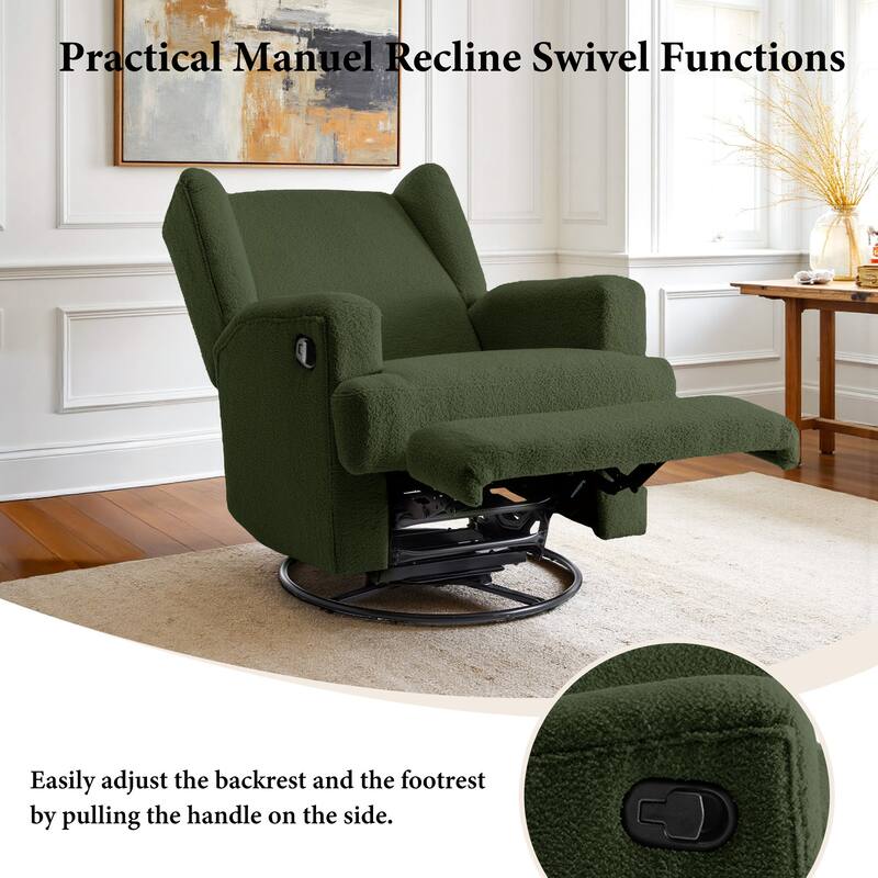 31'' W Manual Glider Swivel Glider Rocker Recliner Nursery Set of 2