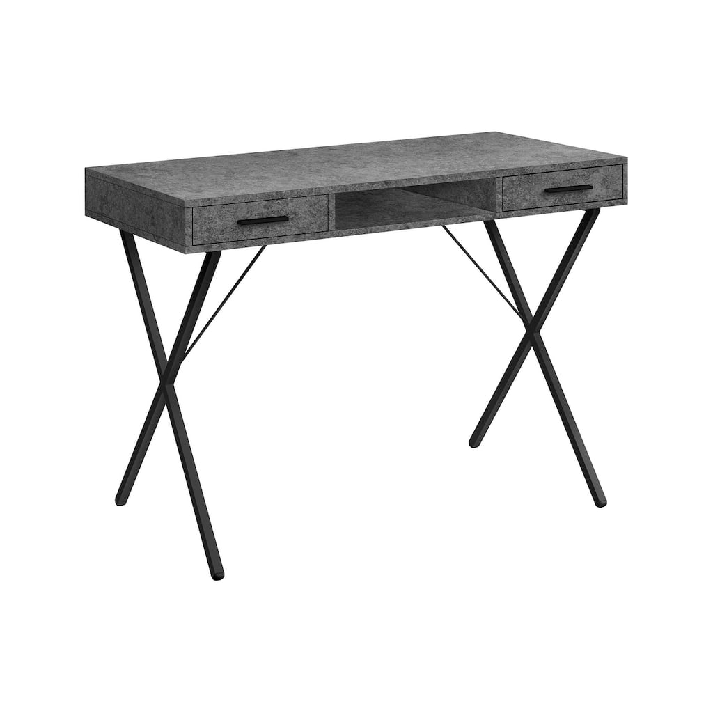 Computer Desk, Home Office, Laptop, Left, Right Set-up, Storage Drawers, 42"l, Work, Grey Laminate