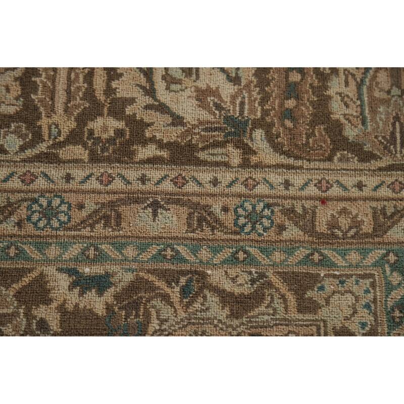 Hand Knotted Oriental 100% Wool Carpet Traditional Floral Oranges & Rust Mashad Area Rug - 12' 4'' X 9' 5''