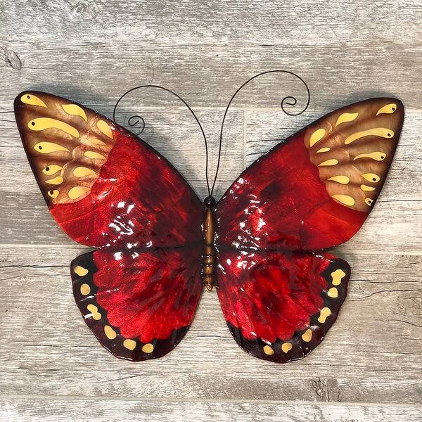 Shop Handmade Red Butterfly Wall Art On Sale Overstock 8434214