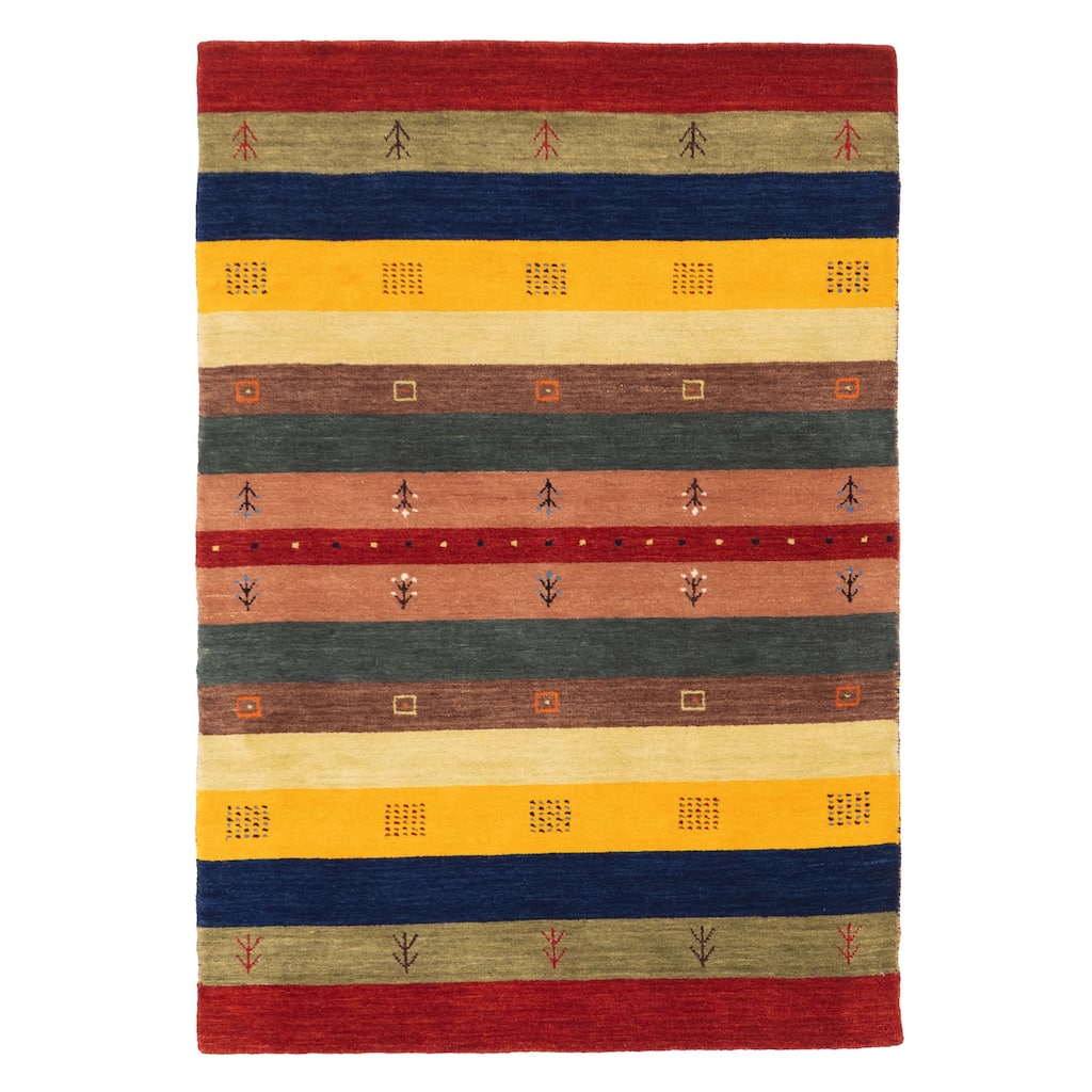 ECARPETGALLERY Hand Loomed Kashkuli Gabbeh Multi Color Wool Rug - 3'10 x 5'8