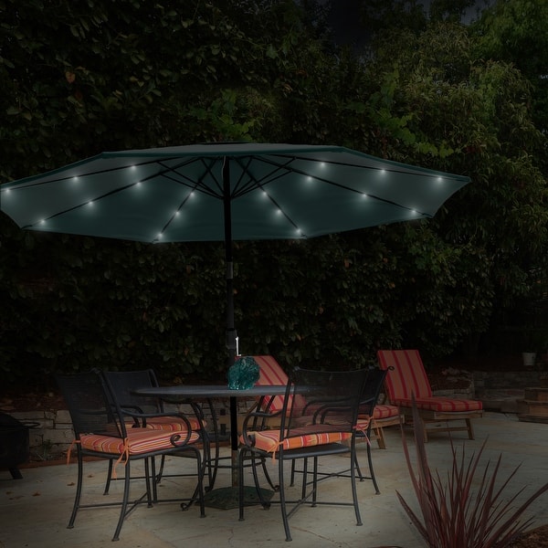 patio umbrella with solar lights lowes