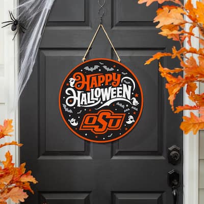 Oklahoma State University 18" x 18" Halloween Door Décor Wall Sign