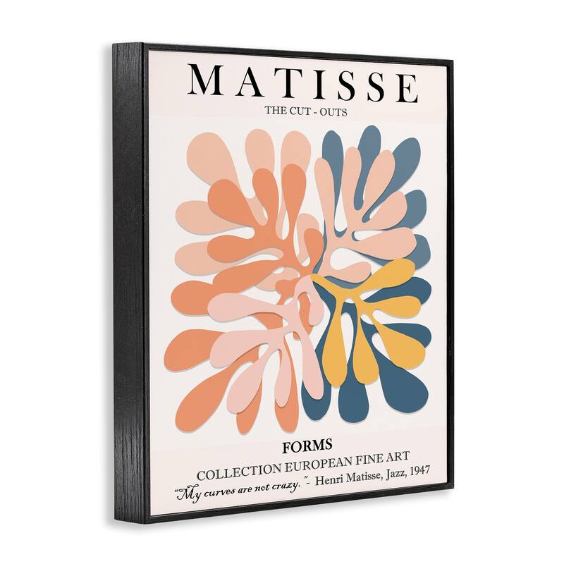 Stupell Classical Matisse Painting Cut Out Forms Traditional Abstract Framed Wall Art