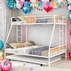 preview thumbnail 1 of 10, Modern Twin over Full Bunk Bed with Wooden Decoration and Safety Guardrail and Convenient Trundle