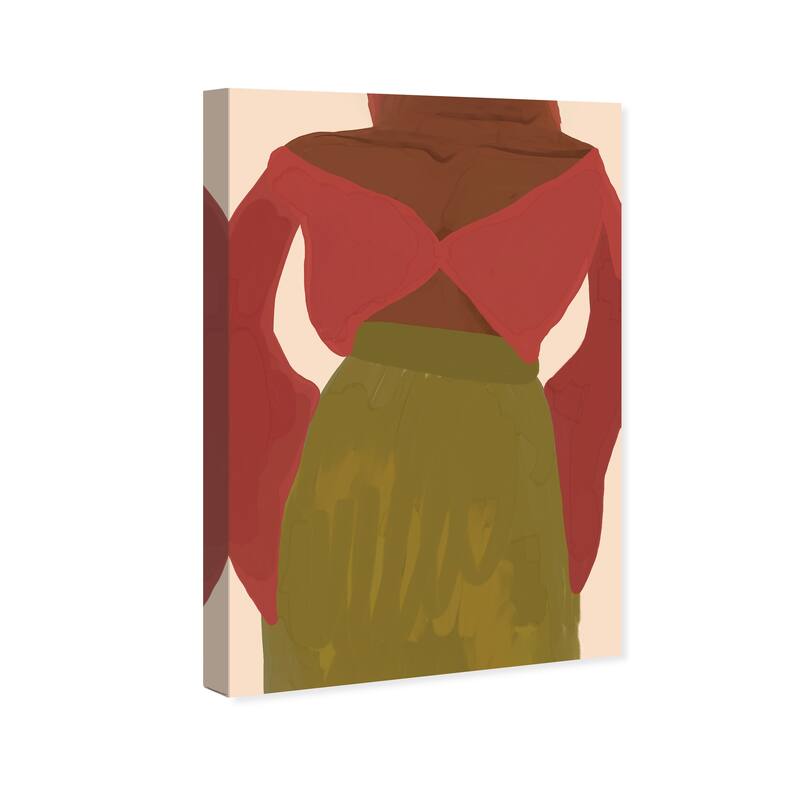 Wynwood Studio Canvas Fashion and Glam Seamstress II Brown and Light Red Traditional Wall Art Canvas Print