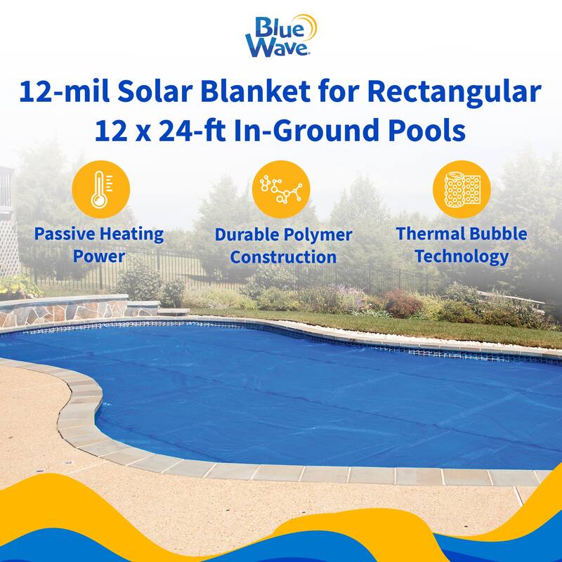 Blue Wave 12-mil Solar Blanket for Rectangular In-Ground Pools