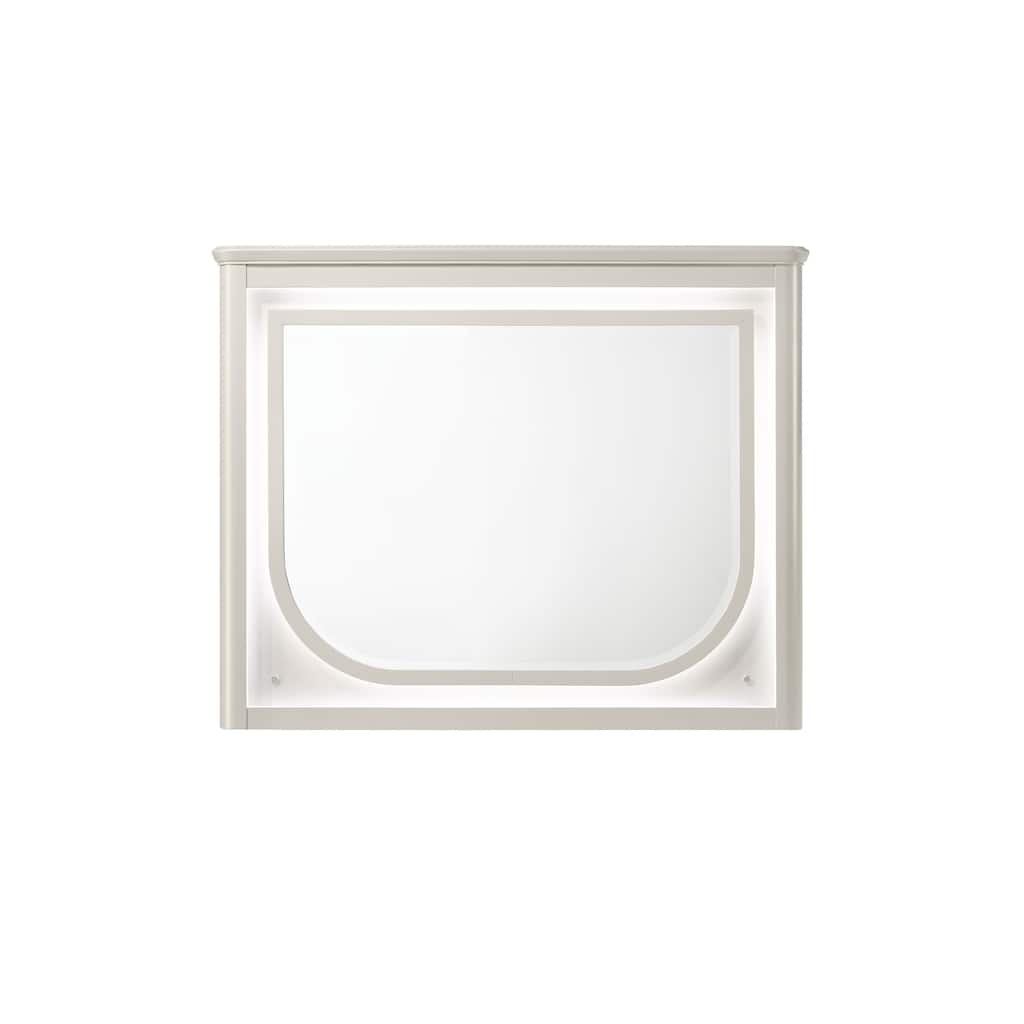 49" Laveda Pearl White Finish Mirror with LED Light