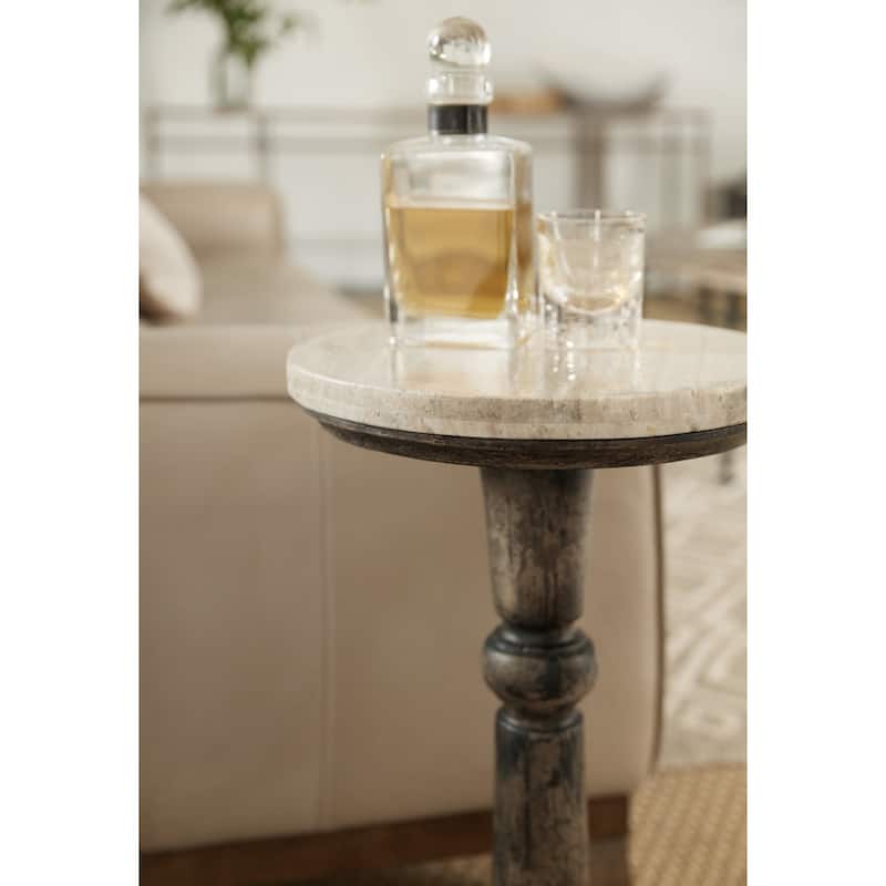 Hooker Furniture Rabbs Prairie 14" Round Rustic Antique Martini Accent