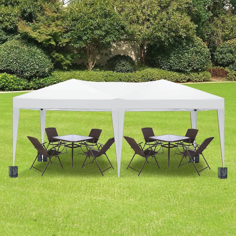 10'x20' Folding Canopy with 6 Removable Sidewalls Outdoor Event Shelter UPF 50+ Gazebo Portable Tents for Parties Beach Camping