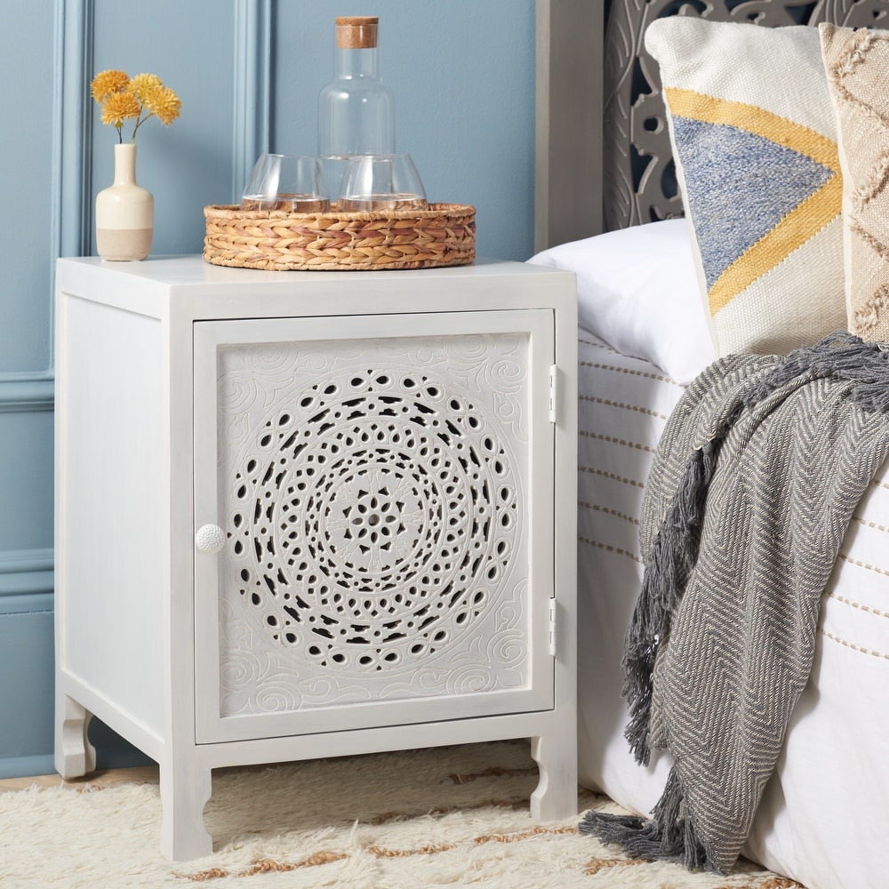 Safavieh thea single door carved nightstand discount