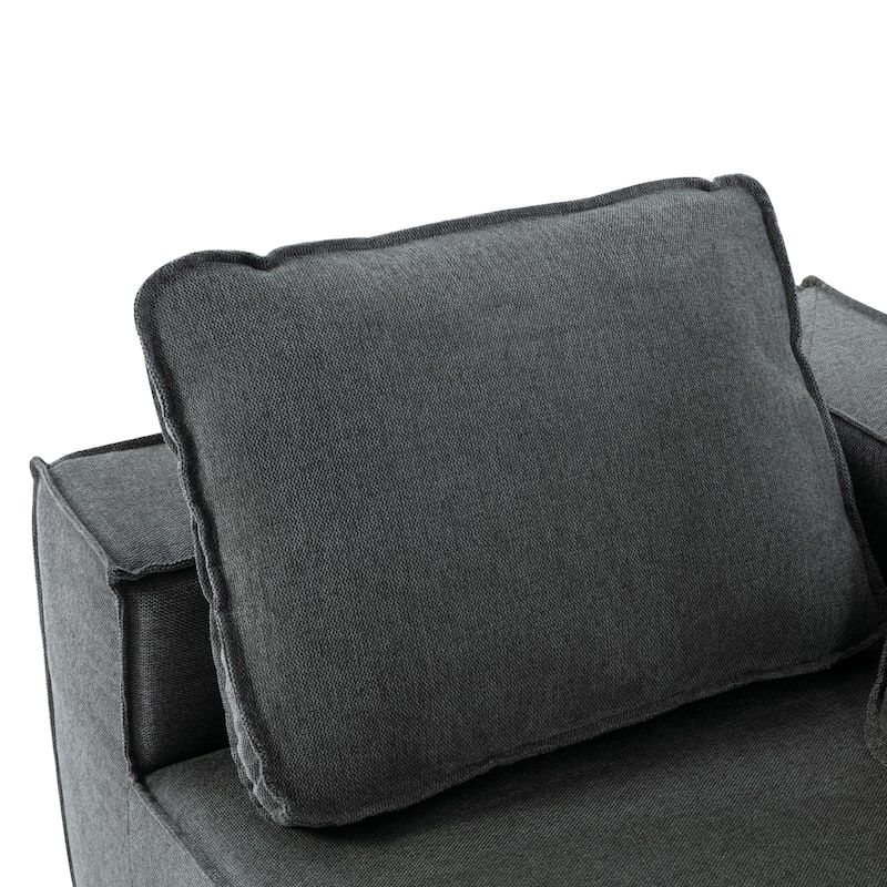 125" Stylish 4-Seater Chaise Lounge Sofa, Modern Indoor Sleeper for Cozy Living Room Relaxation