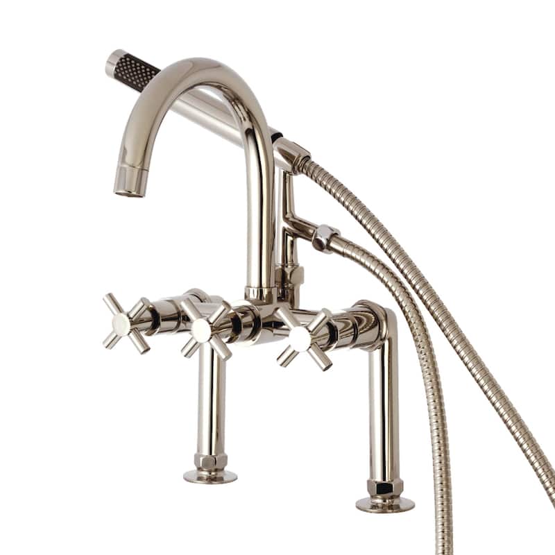 Concord 7-Inch Deck Mount Clawfoot Tub Faucet - Polished Nickel