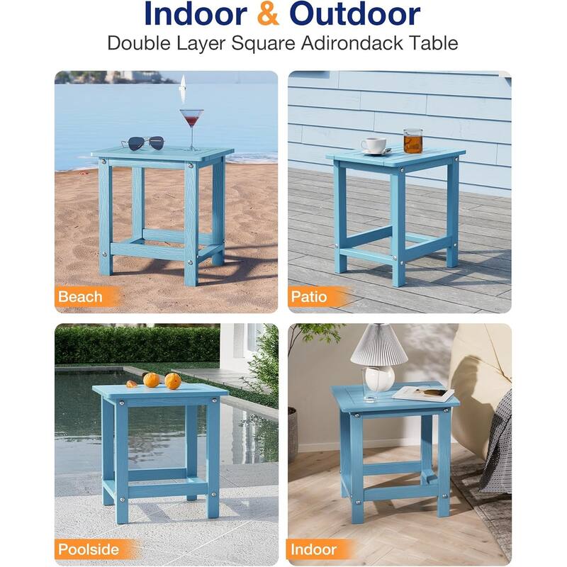 WINSOON HIPS All Weather Outside Table Adirondack Side Table